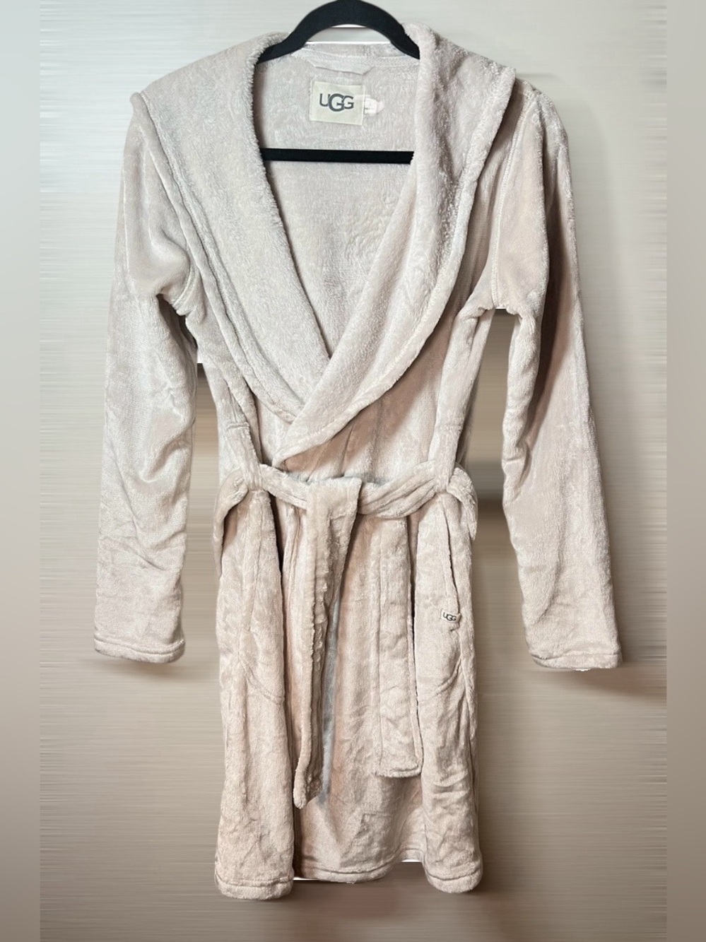 UGG Miranda Moonbeam Women's Hooded Robe Pockets Fleece Cozy Size Medium Cream